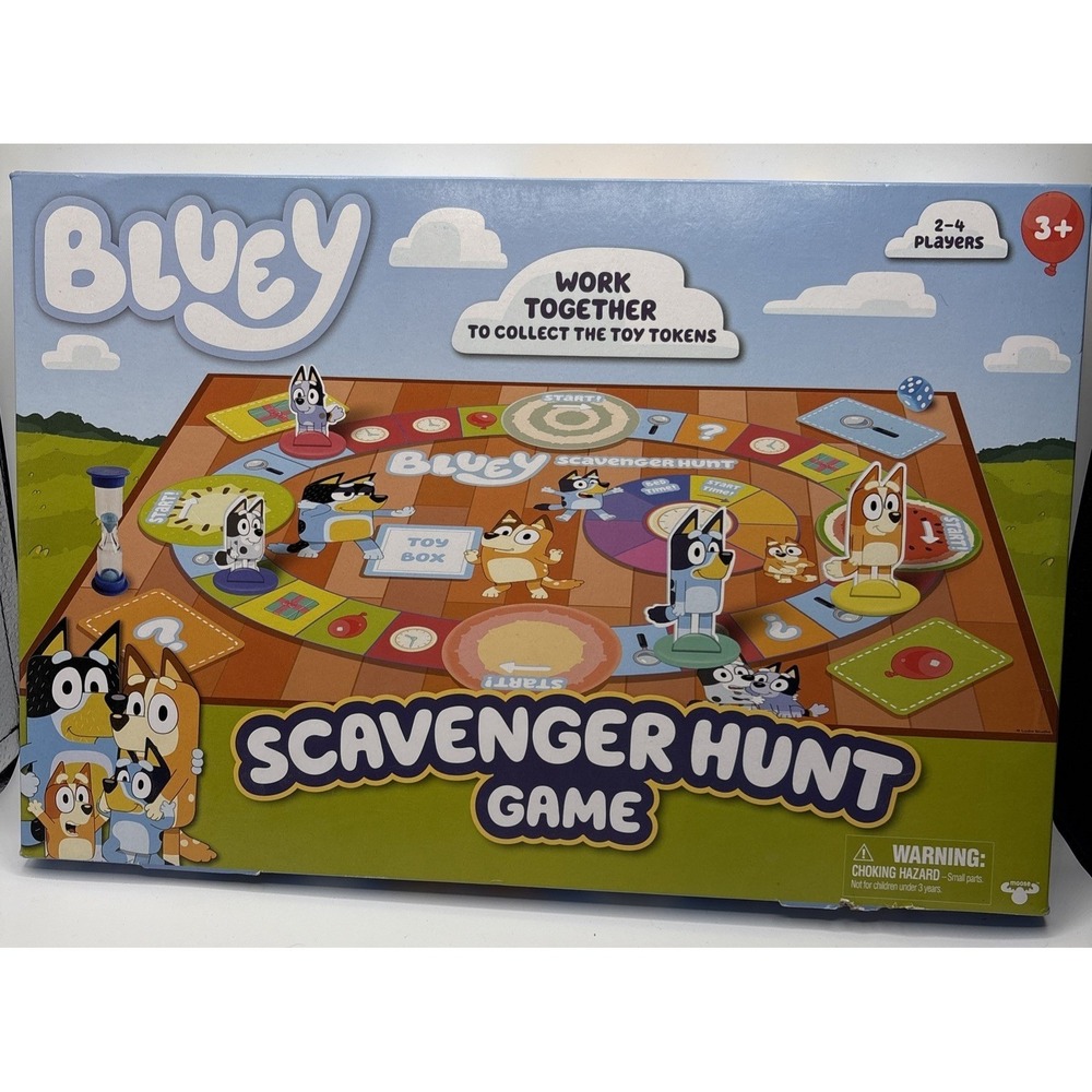 Bluey Scavenger Hunt Game Moose Toys Cooperative Board Game 2-4‎ Players Ages 3+
